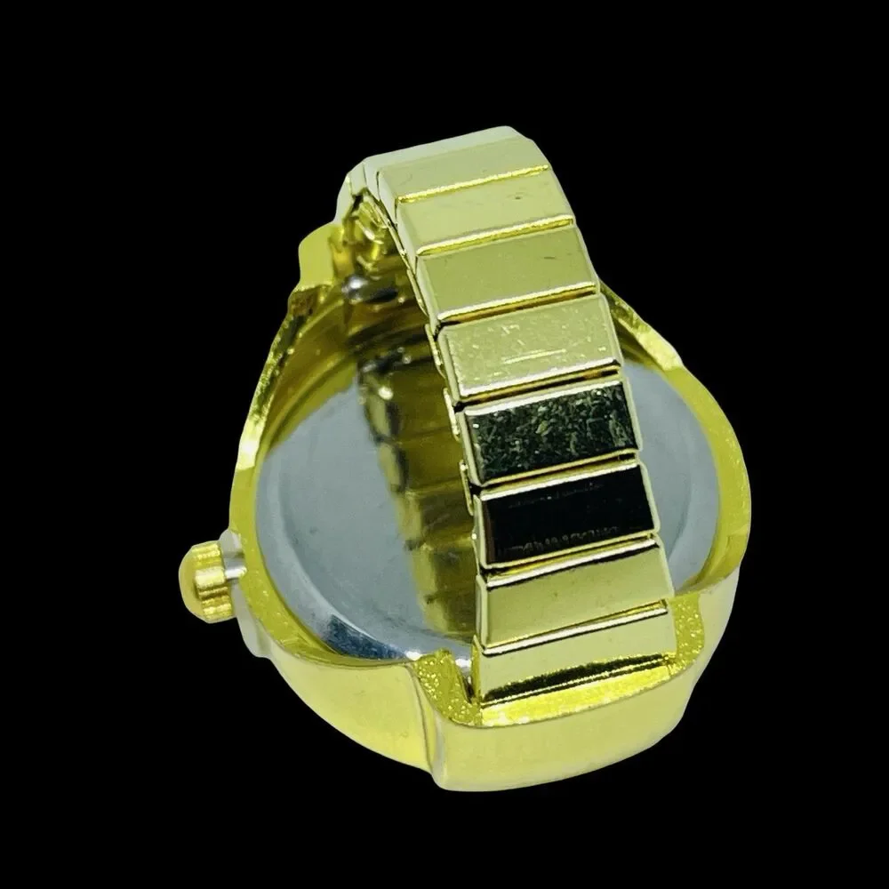BOZHI Ring Watch Gold Design With Crystals New